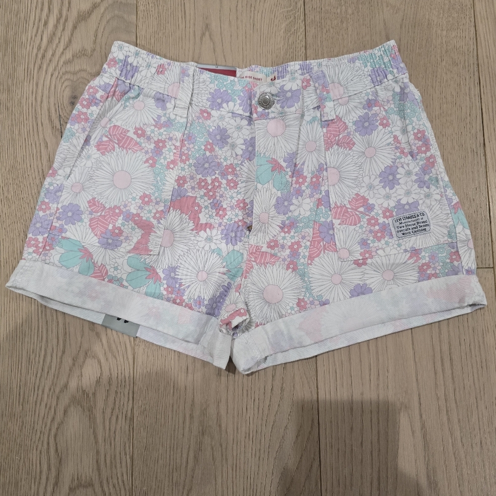 New Levi's Pastel Floral Jean Shorts